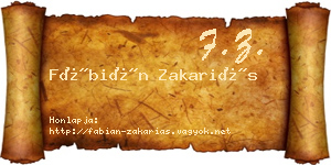 Fábián Zakariás névjegykártya